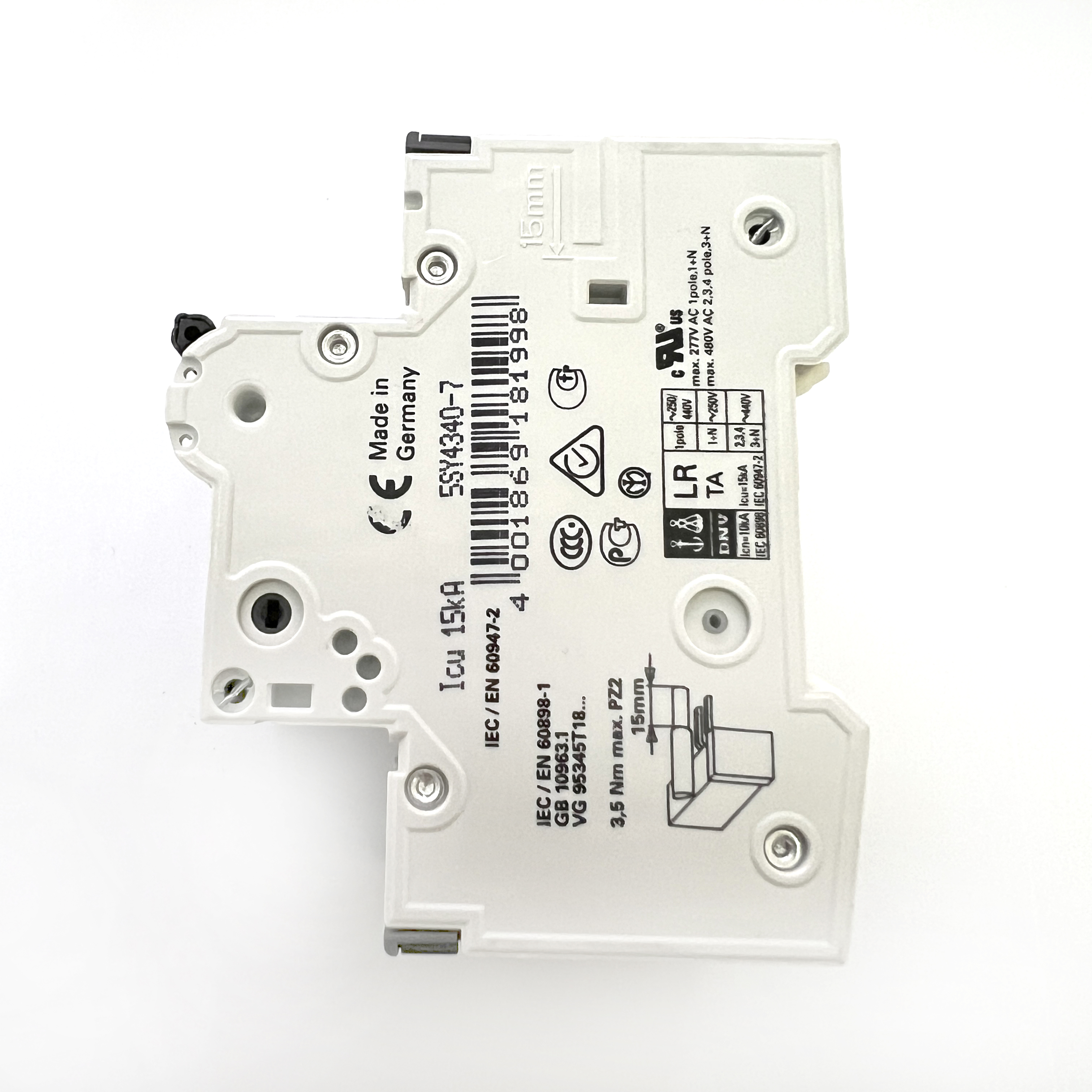 MCB's: Siemens 5SY43 5SY4340-7 C40 40A 40 Amp 3 Pole Phase MCB Circuit